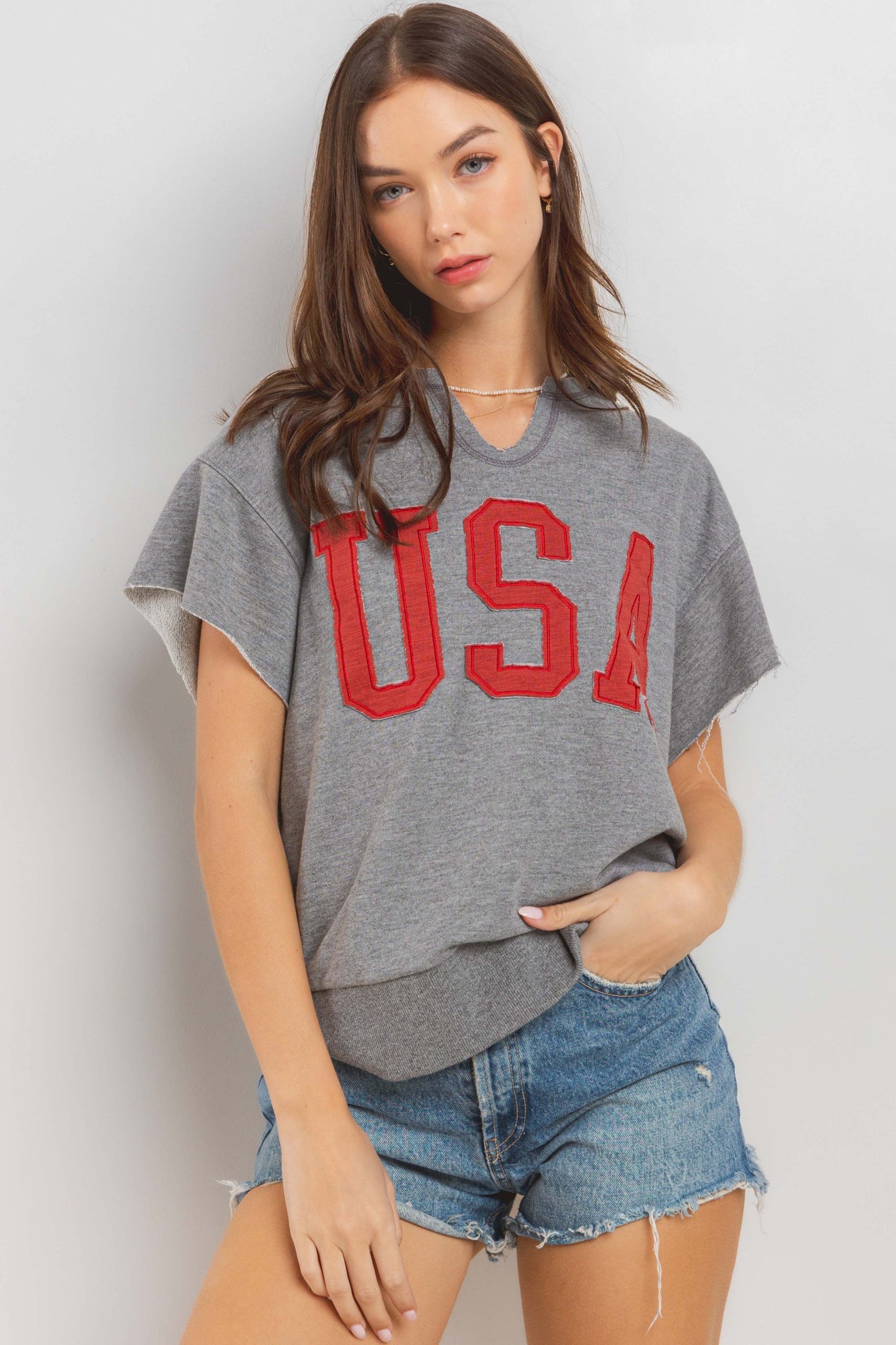 USA Raw Edge T-Shirt