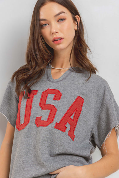 USA Raw Edge T-Shirt