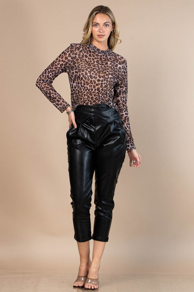 Leopard Mesh Top