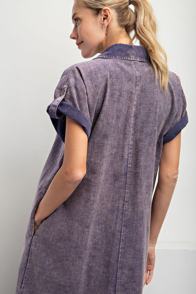 Donna Mineral Washed Denim Dress