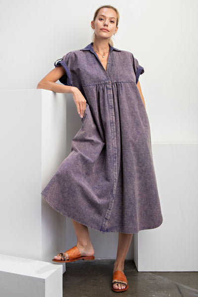 Donna Mineral Washed Denim Dress