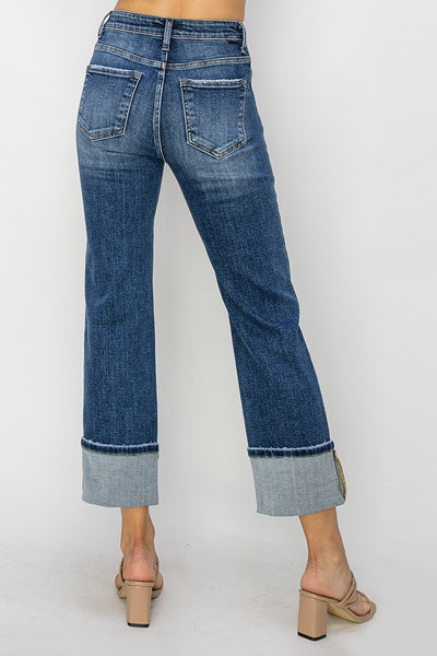 Risen High Rise Straight Jeans