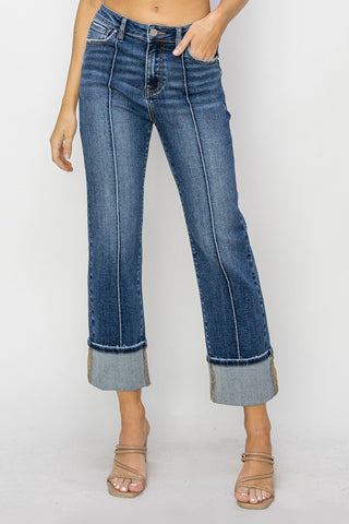 Risen High Rise Straight Jeans