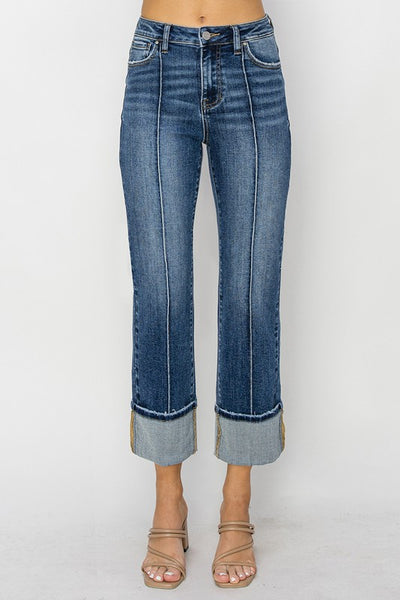 Risen High Rise Straight Jeans