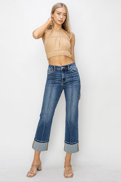 Risen High Rise Straight Jeans