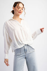 Betty Button Down Top- Cream