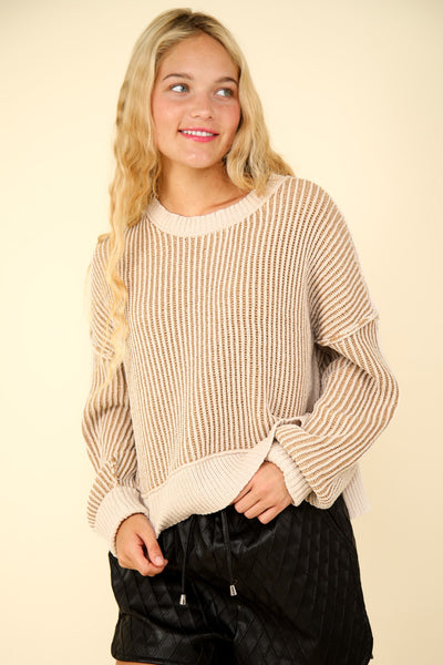 Janelle Two Tone Stripe Sweater