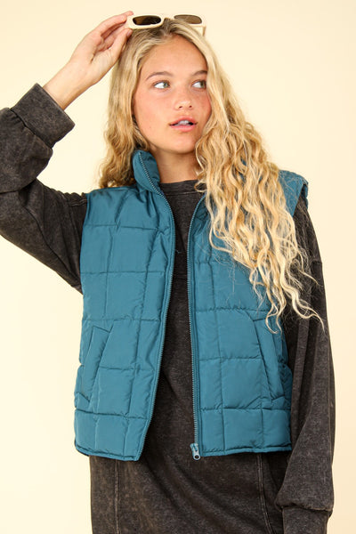 Jane Puffer Vest- SeaFoam