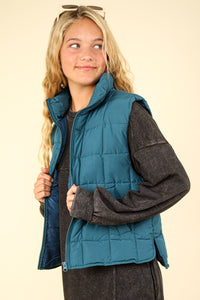 Jane Puffer Vest- SeaFoam