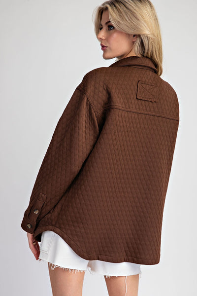 Polly Textured Shacket- Coffee