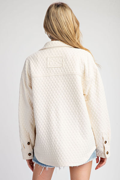 Polly Textured Shacket- Milk