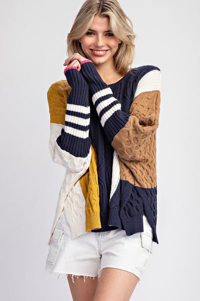 Chella Color Block Sweater