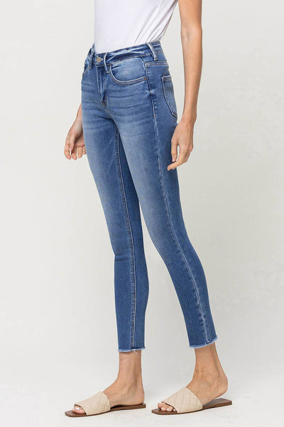 VERVET by FLYING MONKEY - Mid Rise Raw Hem Skinny