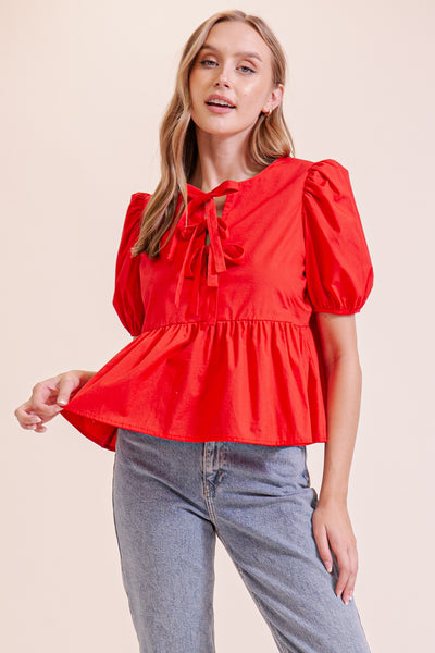 Mandy Bow Tie Peplum