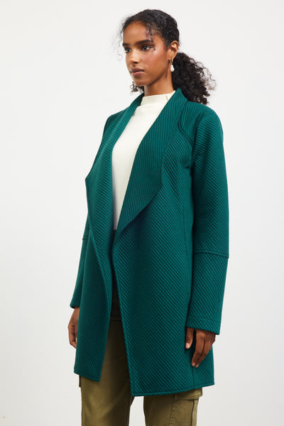 Karinna Open Front Quilted Jacket- Hunter Green