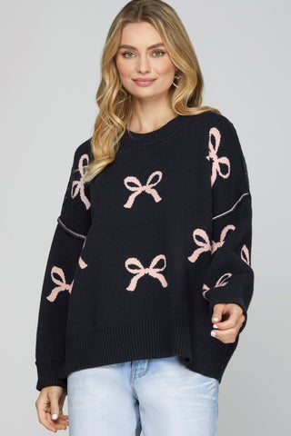 Hatley Bow Sweater-Navy