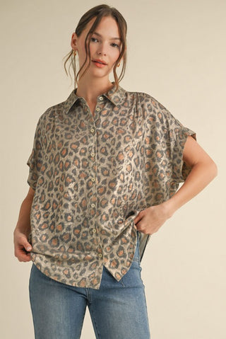 The Carmen Leopard Blouse
