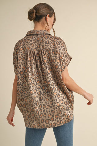 The Carmen Leopard Blouse