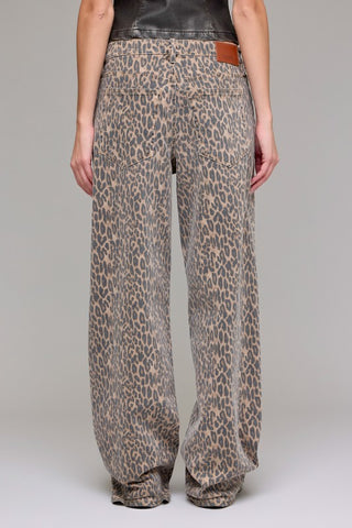 Hidden Jeans-Cheetah Print Low Slung Baggy Jeans