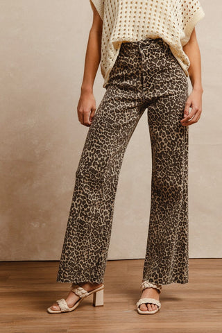 Lily Leopard Wide Leg Jeans