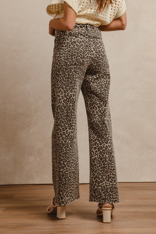 Lily Leopard Wide Leg Jeans