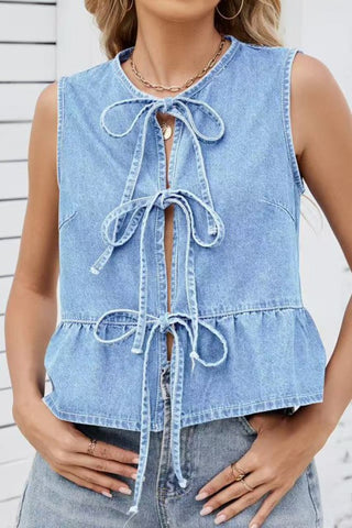 The Bow-tie Top With Peplum Hem