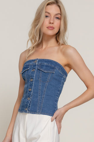 Taylor Denim Tube Top