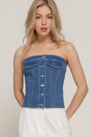Taylor Denim Tube Top