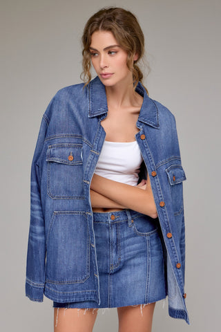 Overzied Boyfriend Denim Shacket