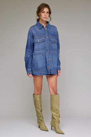 Overzied Boyfriend Denim Shacket