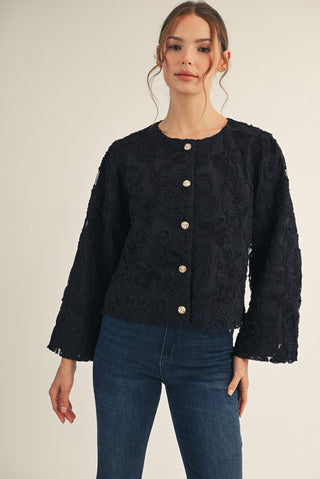 Elegance Floral Applique Jacket