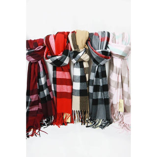 The Holiday Wool Plaid Cashmere Scarf With Tassel