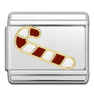 Italian Bracelet Charm - CANDY CANE 9mm Links