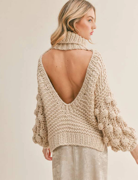 Hey Now Cutout Back Sweater