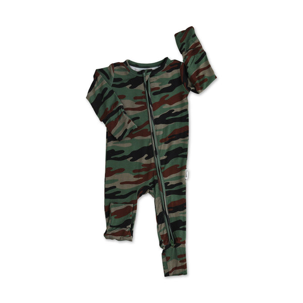 Gigi and Max - Bamboo Baby Pajama Sleepies Little Baby Zip Camo