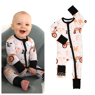 Gigi and Max - Millie Moo ZIP Bamboo Farm OnePiece 2-Way Zipper