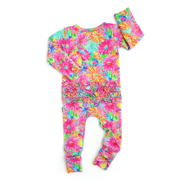 Gigi and Max - Bamboo Baby Pajama Sleepies Little Baby Ruffle Zip Kimberly