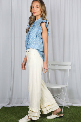 Paula Playful Polka Dot Ruffle Top