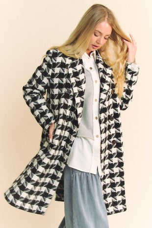 Trina Textured Tweed Double Button Coat