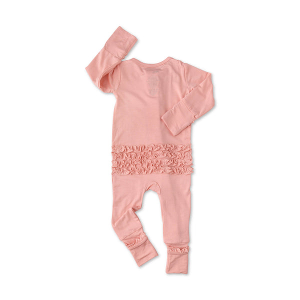 Gigi and Max - Bamboo Baby Pajama Sleepies Little Baby Ruffle Zip Olivia Pink