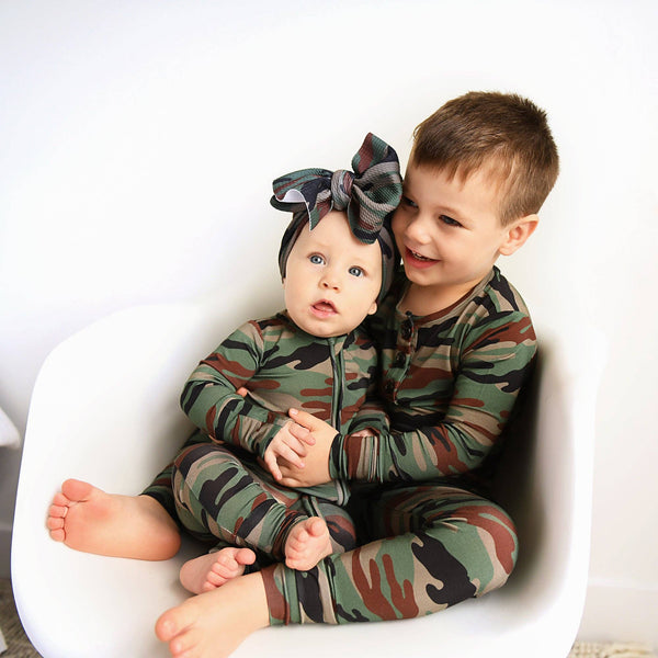 Gigi and Max - Bamboo Baby Pajama Sleepies Little Baby Zip Camo