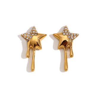 Milky Way Melting Star Stud Earrings