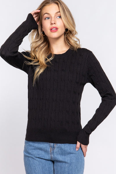 Cable Knit Basic Sweater