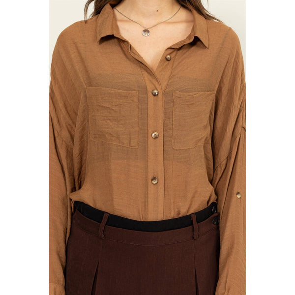 The Gabby-LONG SLEEVE BUTTON DOWN SHIRT