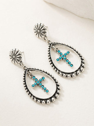 Turquoise Cross Earrings