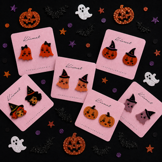 Blushing Soft Orange Pumpkin Stud Earrings