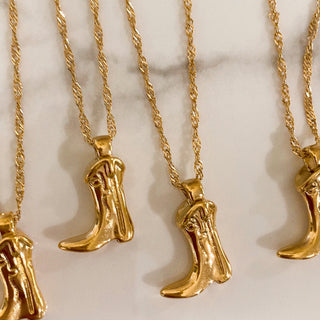 Kick Rocks Cowgirl Boot Necklace