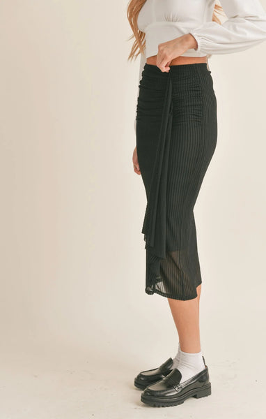 Sage The Label- Lady Dynamite Ruched Midi Skirt