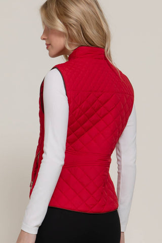 The Piping Detail Rib Quilted Padding Vest