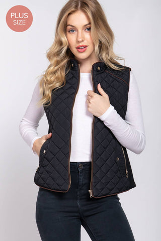 Penelope Plus Piping Quilted Padding Vest